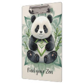 Chubby Panda sitzend in Lotus Pose Zen Klemmbrett (Links)