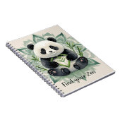 Chubby Panda sitzend in Lotus Pose Zen Notizblock (Rechte Seite)