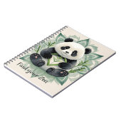Chubby Panda sitzend in Lotus Pose Zen Notizblock (Linke Seite)