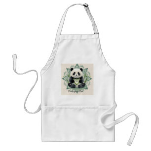 Chubby Panda sitzend in Lotus Pose Zen Schürze
