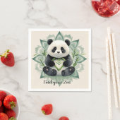 Chubby Panda sitzend in Lotus Pose Zen Serviette (Beispiel)