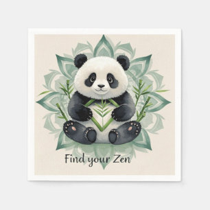 Chubby Panda sitzend in Lotus Pose Zen Serviette