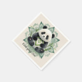 Chubby Panda sitzend in Lotus Pose Zen Serviette (Ecke)
