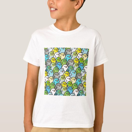 Chubby Parrotlet Pattern T-Shirt (Vorderseite)