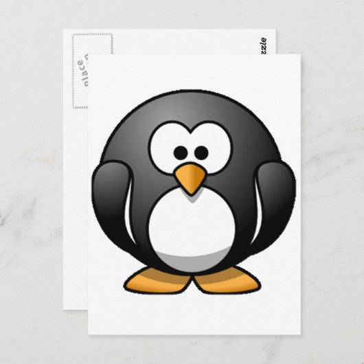 Chubby Penguin Postkarte (Vorne/Hinten)