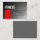 Chubby Personal Trainer Red Gray Business Card Visitenkarte (Vorne/Hinten)