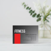Chubby Personal Trainer Red Gray Business Card Visitenkarte (Stehend Vorderseite)