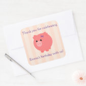 Chubby Pig mit PInk Stripes Stickers (Umschlag)
