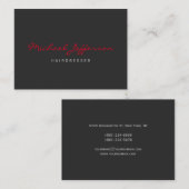 Chubby Red Gray Friseur Business Card Visitenkarte (Vorne/Hinten)
