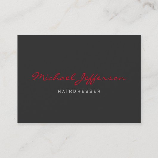 Chubby Red Gray Friseur Business Card Visitenkarte (Vorderseite)