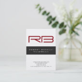 Chubby Red Monogram Grau White Business Card Visitenkarte (Stehend Vorderseite)