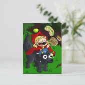 Chubby Red Riding Hood Postkarte (Stehend Vorderseite)