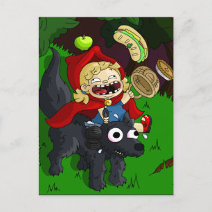 Chubby Red Riding Hood Postkarte