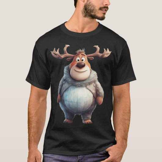 Chubby Rentier Zu Weihnachten. Nummer 1 T-Shirt (Vorderseite)