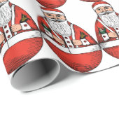 Chubby Rolly Polly Santa Wrapping Paper Geschenkpapier (Rolleneckpunkt)