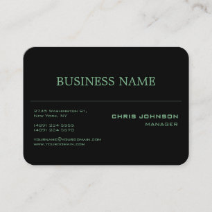Chubby Round Corner Green Rich Black Business Card Visitenkarte