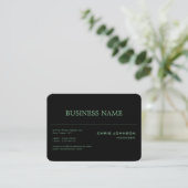 Chubby Round Corner Green Rich Black Business Card Visitenkarte (Stehend Vorderseite)