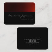 Chubby Roundby Corner Script Red Business Card Visitenkarte (Vorne/Hinten)