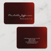 Chubby Rounded Corner Dark Red Business Card Visitenkarte (Vorne/Hinten)