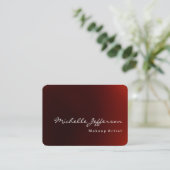 Chubby Rounded Corner Dark Red Business Card Visitenkarte (Stehend Vorderseite)