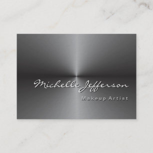 Chubby Rounded Corner Metallic Silver Gray Visitenkarte