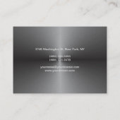 Chubby Rounded Corner Metallic Silver Gray Visitenkarte (Rückseite)