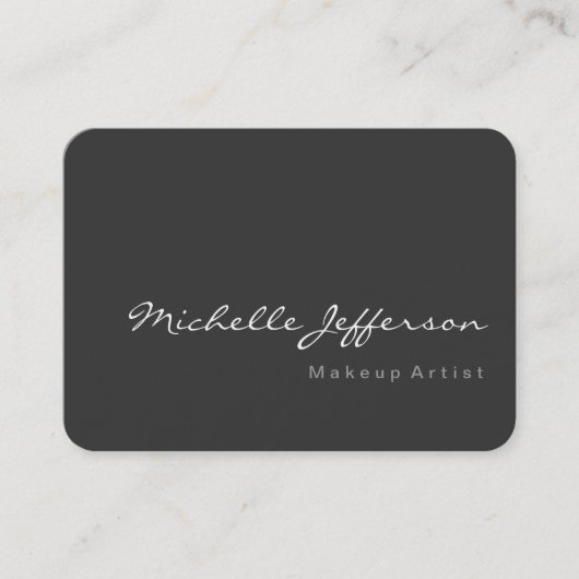 Chubby Rounded Corner Script Grau Business Card Visitenkarte (Vorderseite)