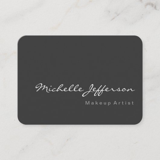 Chubby Rounded Corner Script Grau Business Card Visitenkarte (Vorderseite)