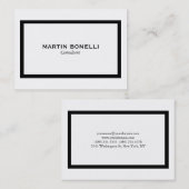 Chubby Schlichte Schwarz-weiße Grenz-Visitenkarte Visitenkarte (Vorne/Hinten)