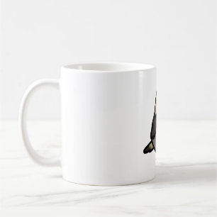 Chubby Schwarz maskiert Grau und Creme Lovebird Kaffeetasse