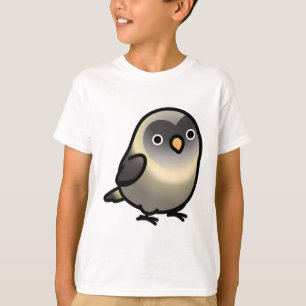 Chubby Schwarz maskiert Grau und Creme Lovebird T-Shirt