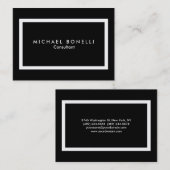 Chubby Schwarz-weiß Border Minimalistisch Business Visitenkarte (Vorne/Hinten)