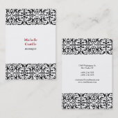 Chubby Schwarz-weiß Classic Verziert Beruflich Visitenkarte (Vorne/Hinten)