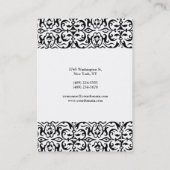 Chubby Schwarz-weiß Classic Verziert Beruflich Visitenkarte (Rückseite)