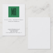 Chubby Sea Green Square White Business Card Visitenkarte (Vorne/Hinten)