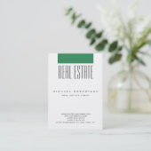 Chubby Sea Green White Clean Agent Business Card Visitenkarte (Stehend Vorderseite)