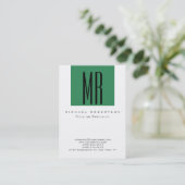 Chubby Sea Green White Clean Business Card Visitenkarte (Stehend Vorderseite)
