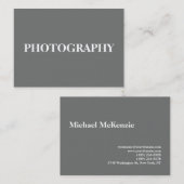 Chubby Simple Nickel Gray Fotograf Visitenkarte (Vorne/Hinten)