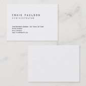 Chubby Simple Stylish White Trendy Business Card Visitenkarte (Vorne/Hinten)