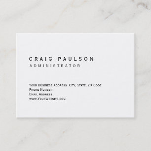 Chubby Simple Stylish White Trendy Business Card Visitenkarte