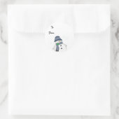 Chubby Snowman in Kariert Runder Aufkleber (Tasche)