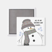 Chubby Snowman mit Fun Sprichwort Magnet (Vorderseite/Rückseite)