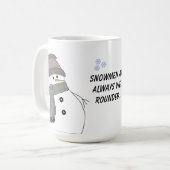 Chubby Snowman mit Sprichwort Kaffeetasse (Vorderseite Links)