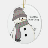 Chubby Snowman mit Sprichwort Keramikornament (Links)