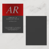 Chubby Style Italia Gray Monogram Business Card Visitenkarte (Vorne/Hinten)
