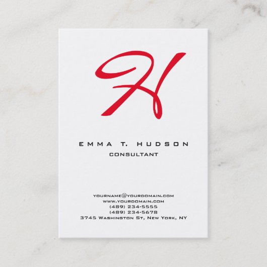 Chubby Stylish Beruflich Monogram Consultant Visitenkarte (Vorderseite)