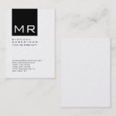Chubby Stylish Black Monogram Business Card Visitenkarte (Vorne/Hinten)