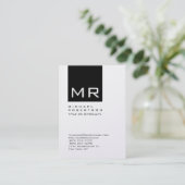 Chubby Stylish Black Monogram Business Card Visitenkarte (Stehend Vorderseite)