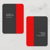 Chubby Stylish Gray Red Minimalistisch Modern Visitenkarte (Vorne/Hinten)