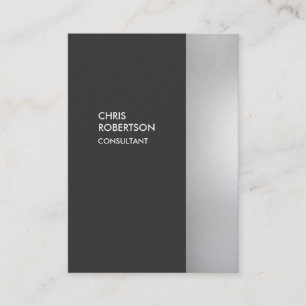 Chubby Stylish Gray Vertical Business Card Visitenkarte